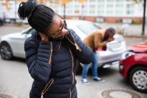 woman neck pain car accident